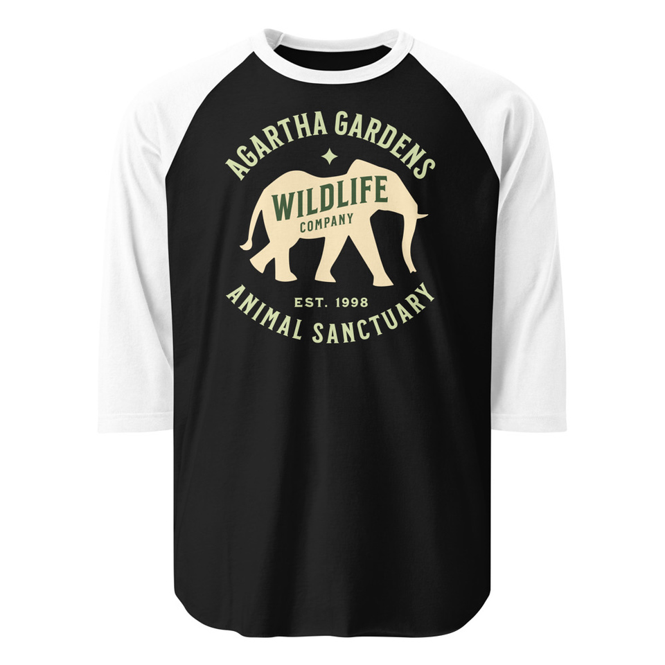 Agartha Gardens Wildlife - Animal Sanctuary Unisex 3/4 Sleeve Raglan Shirt