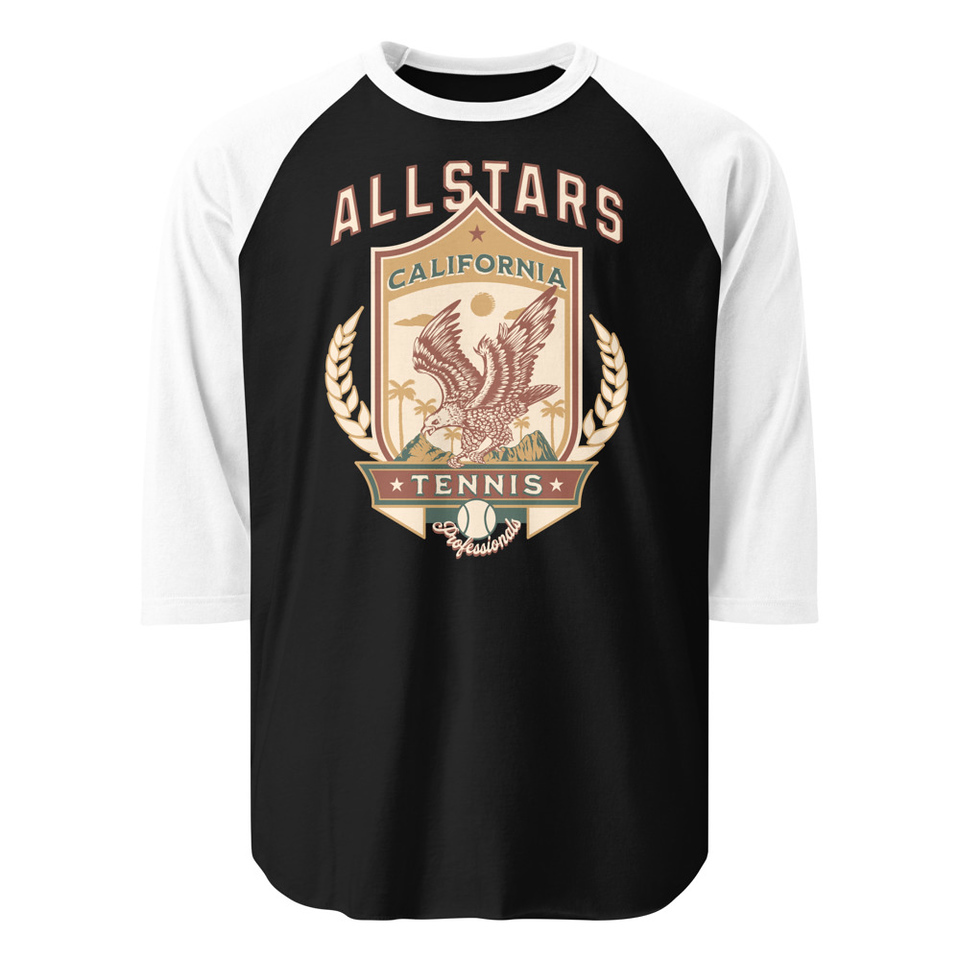 All Stars Tennis - Eagle Badge Unisex 3/4 Sleeve Raglan Shirt