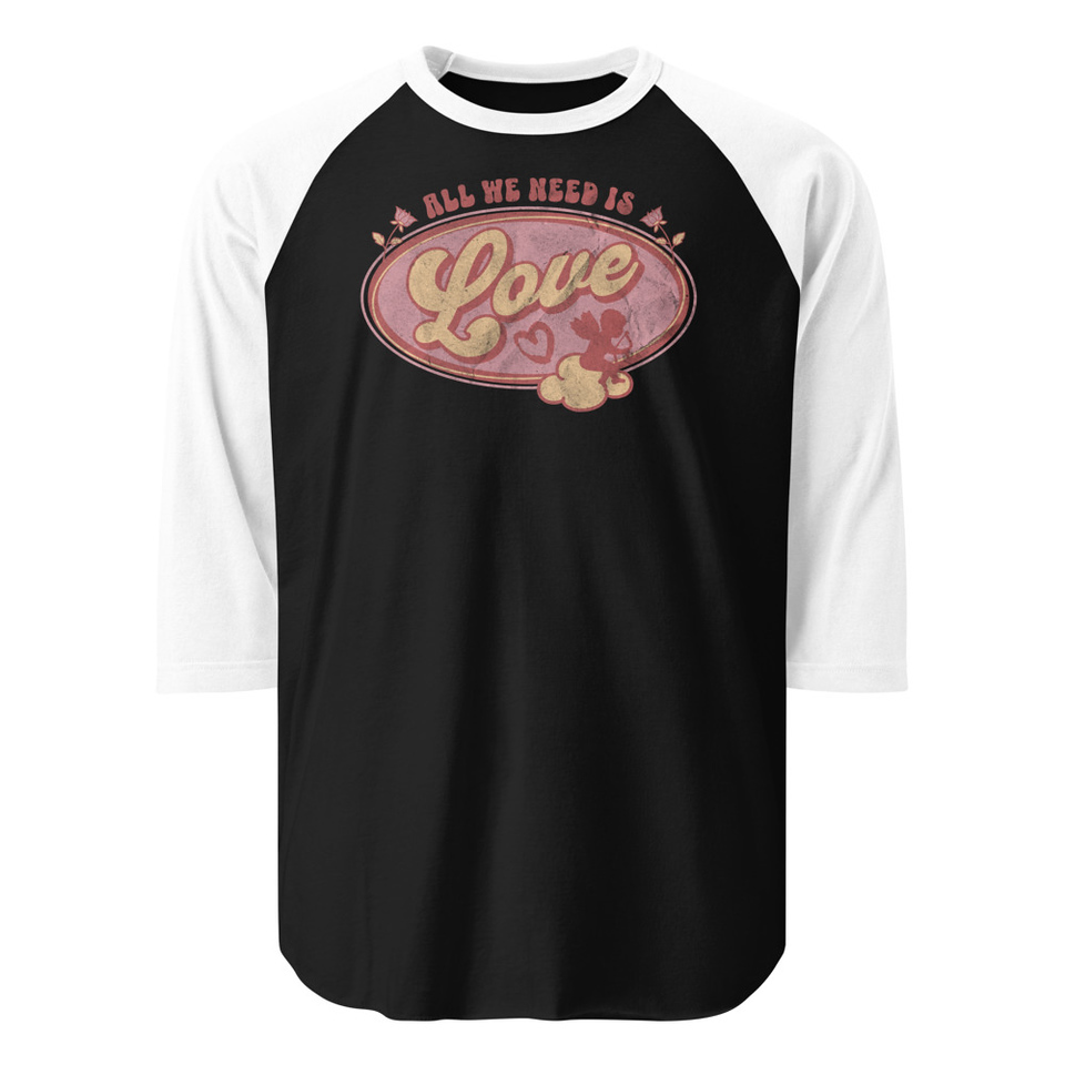 All We Need Is Love - Cupid Unisex 3/4 Sleeve Raglan Shirt