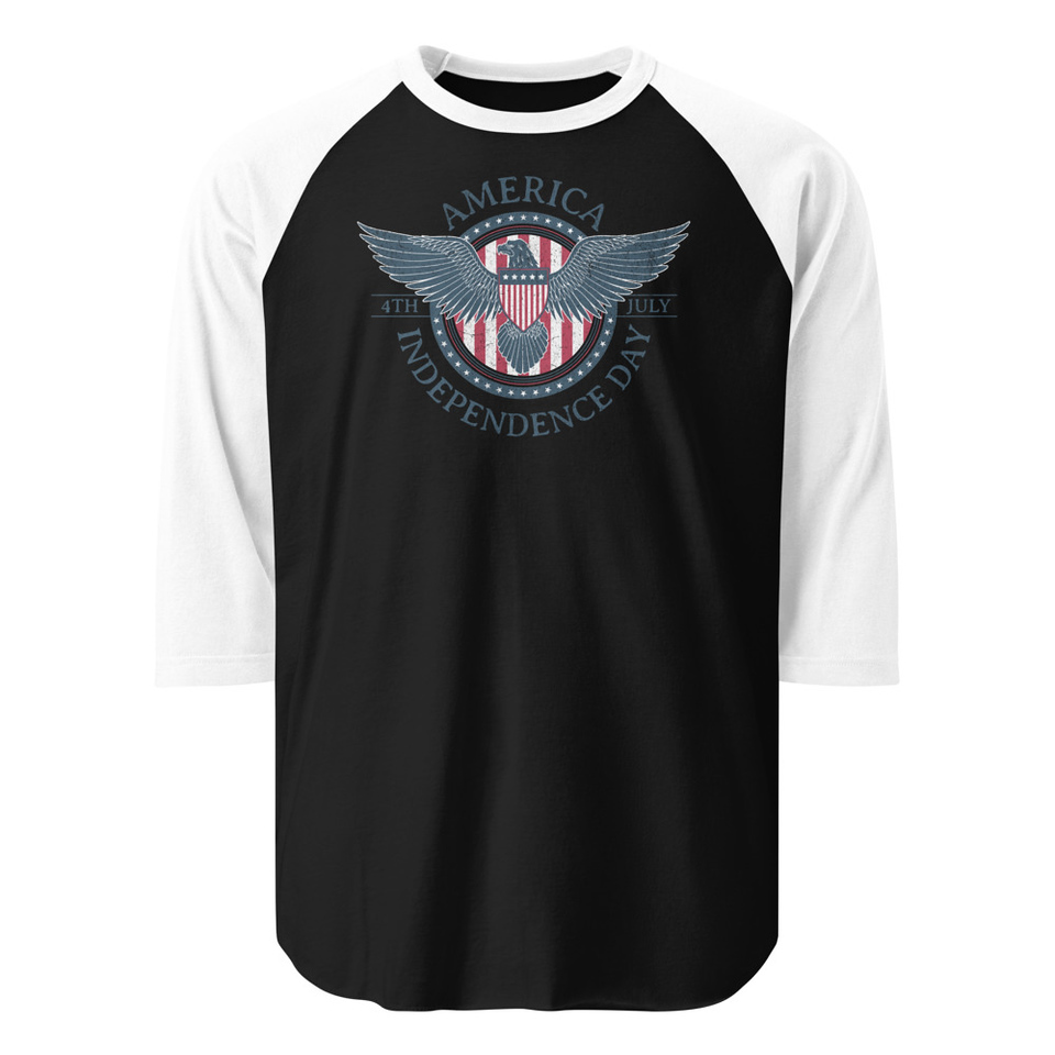 American Eagle Badge Unisex 3/4 Sleeve Raglan Shirt