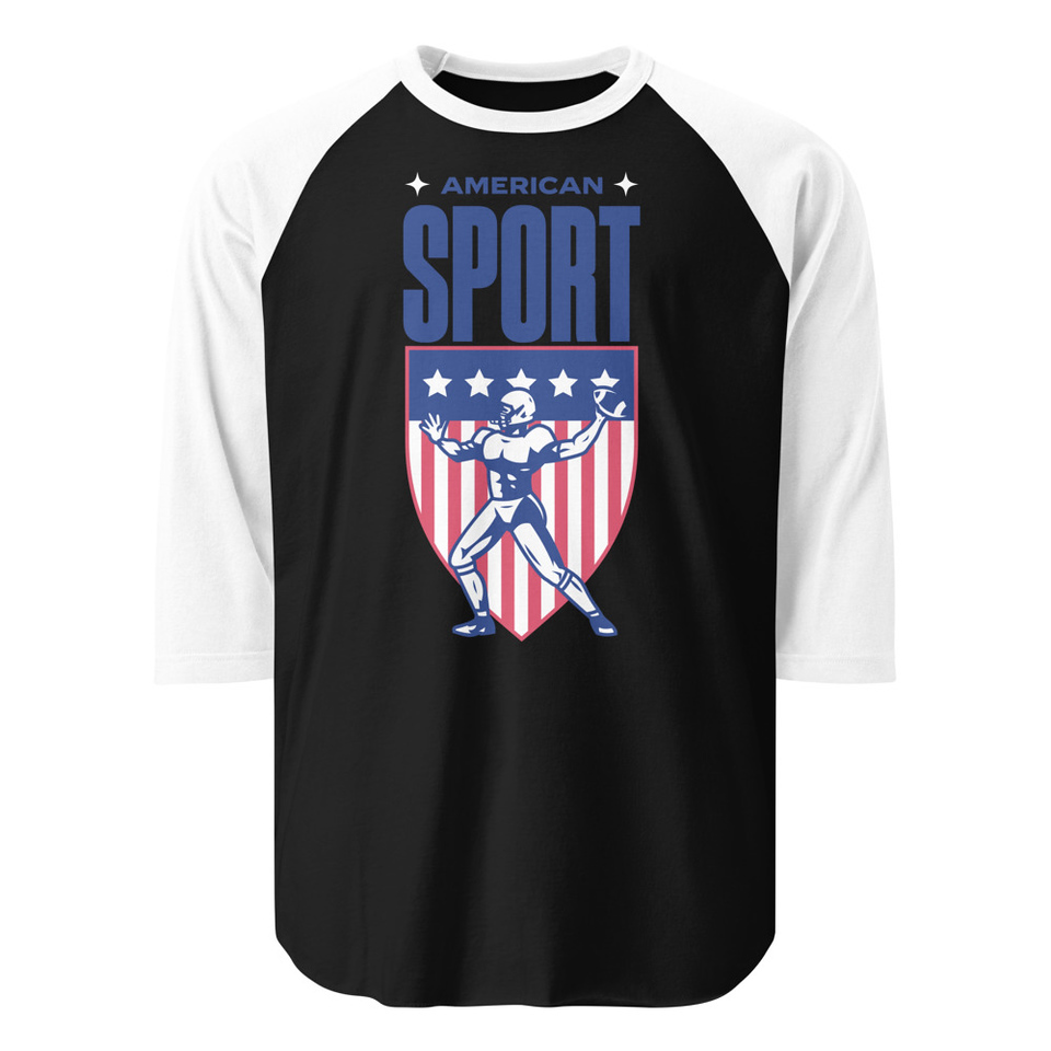 American Football Sport Unisex 3/4 Sleeve Raglan Shirt