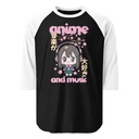 Anime and Music Unisex 3/4 Sleeve Raglan Shirt