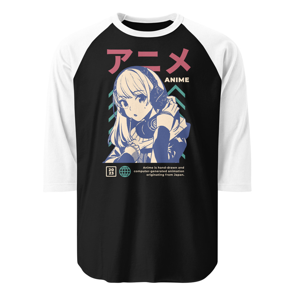 Anime Girl Unisex 3/4 Sleeve Raglan Shirt