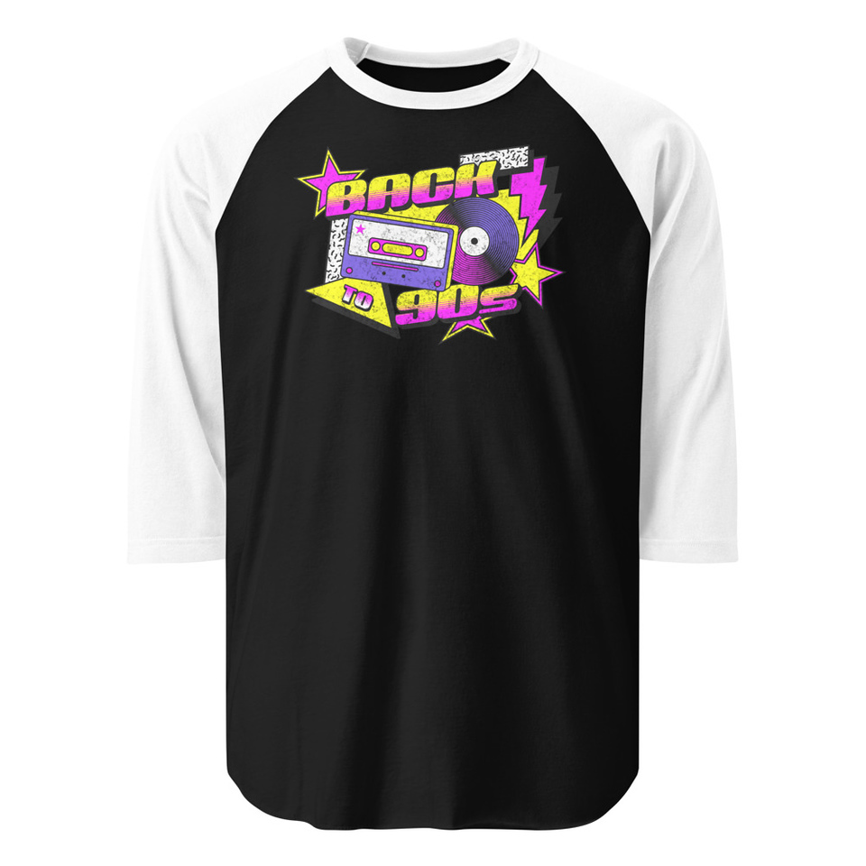 Back to 90s Unisex 3/4 Sleeve Raglan Shirt