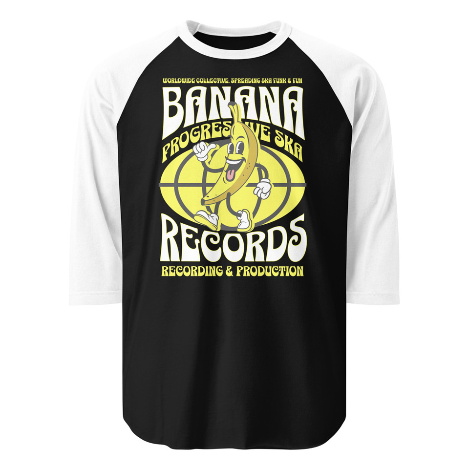 Banana Records - Comic Character Unisex 3/4 Sleeve Raglan Shirt