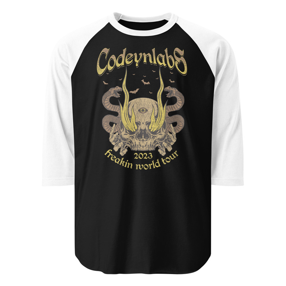 Band Merchandise Tour Illustration Unisex 3/4 Sleeve Raglan Shirt