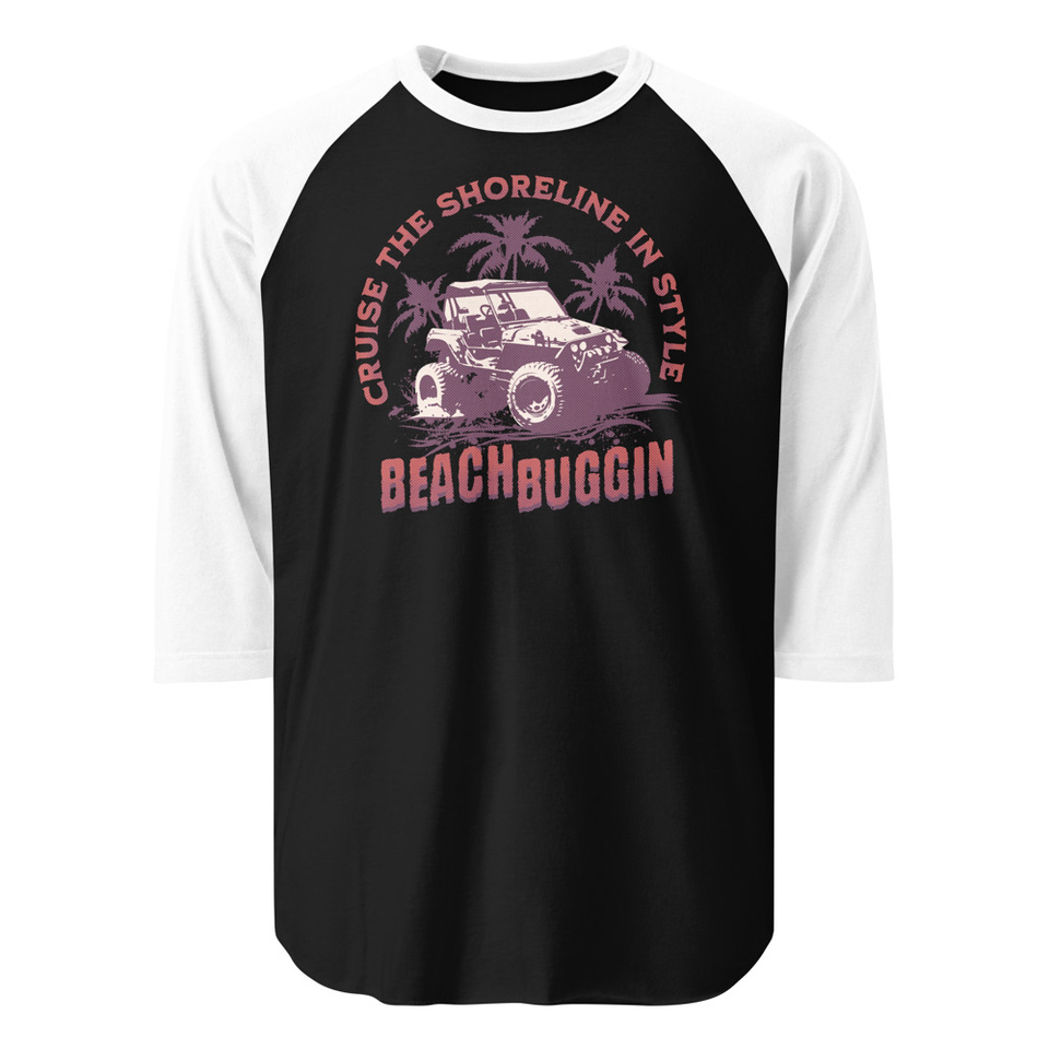 BEACH BUGGIN Unisex 3/4 Sleeve Raglan Shirt