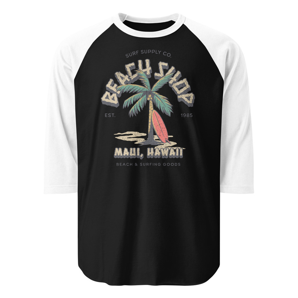 Beach Shop Unisex 3/4 Sleeve Raglan Shirt