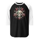 Belzebeast Pentagram - Halloween Skull with Snake Unisex 3/4 Sleeve Raglan Shirt