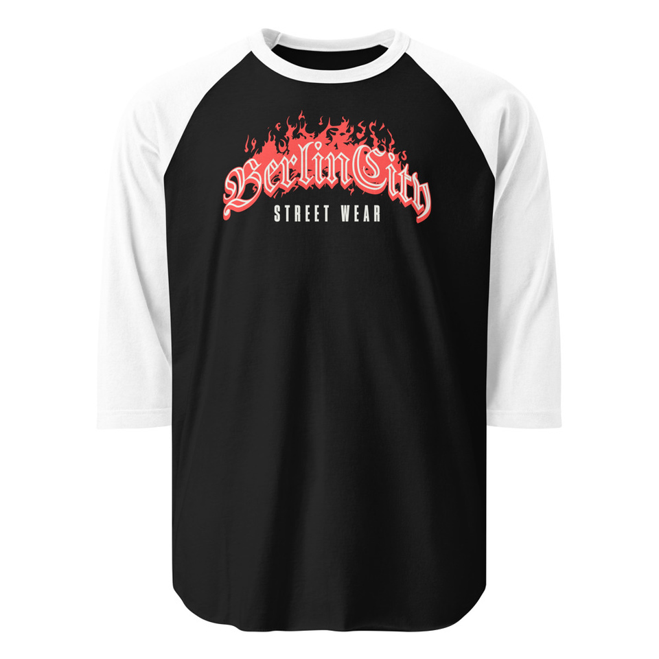 Berlin City Streetwear - Fire Unisex 3/4 Sleeve Raglan Shirt
