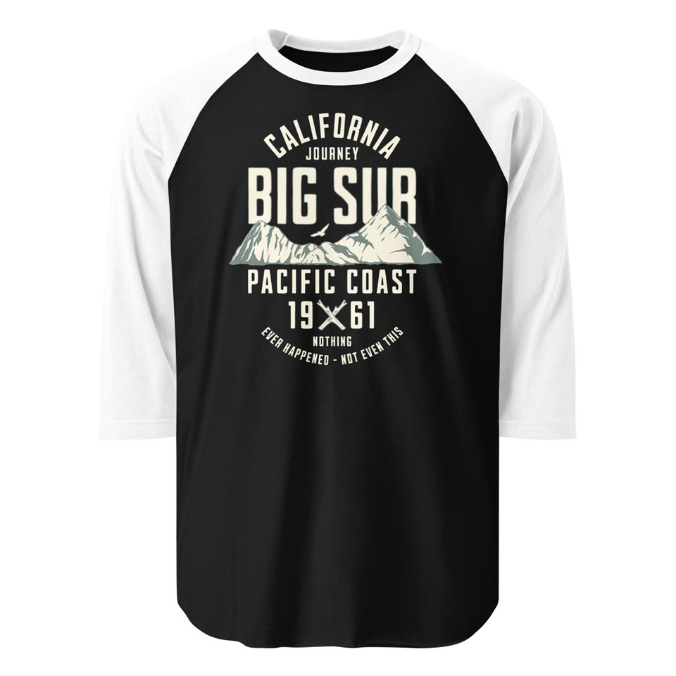 Big Sur - Outdoor Mountain Unisex 3/4 Sleeve Raglan Shirt