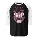 Bingo Queen - Retro Crown Unisex 3/4 Sleeve Raglan Shirt