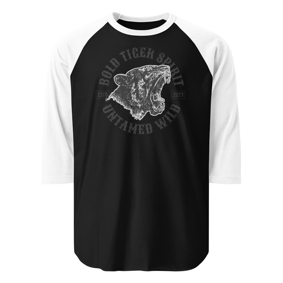 Bold Tiger Spirit Unisex 3/4 Sleeve Raglan Shirt