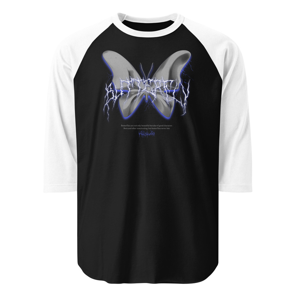 Butterfly Unisex 3/4 Sleeve Raglan Shirt