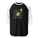 Caffeine Cartoon Unisex 3/4 Sleeve Raglan Shirt