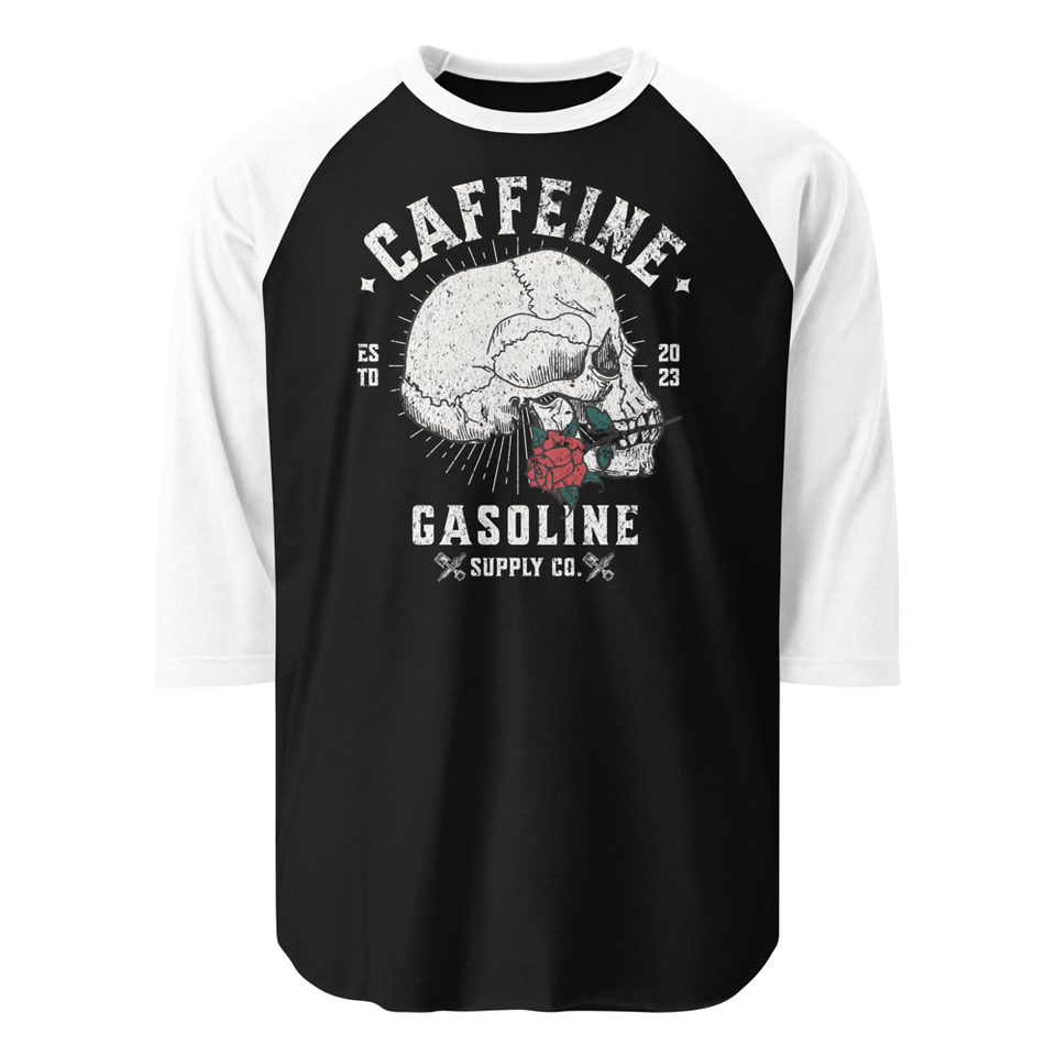 CAFFEINE GASOLINE Unisex 3/4 Sleeve Raglan Shirt