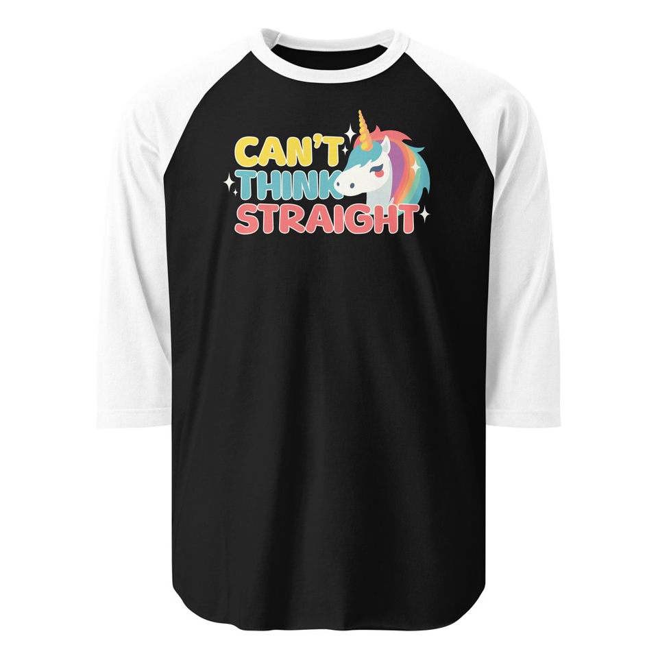 Can't Think Straight (2) Unisex 3/4 Sleeve Raglan Shirt