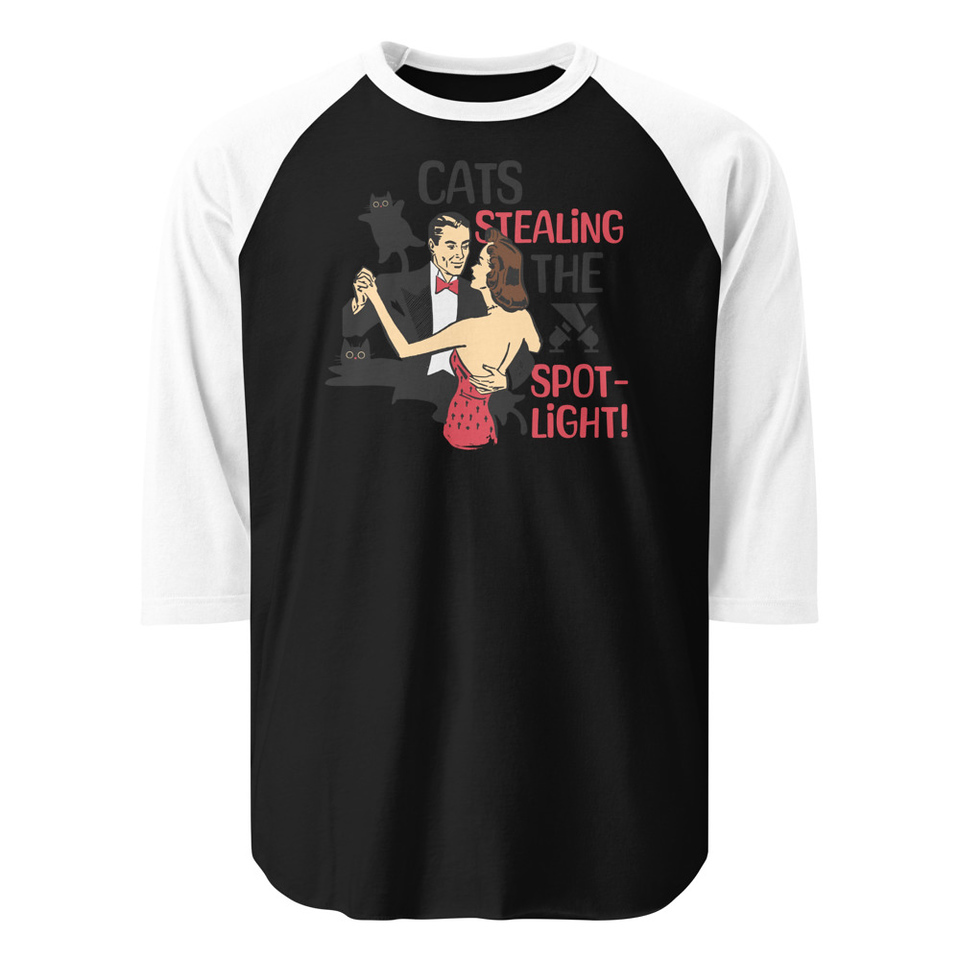 Cats Stealing the Spotlight Unisex 3/4 Sleeve Raglan Shirt