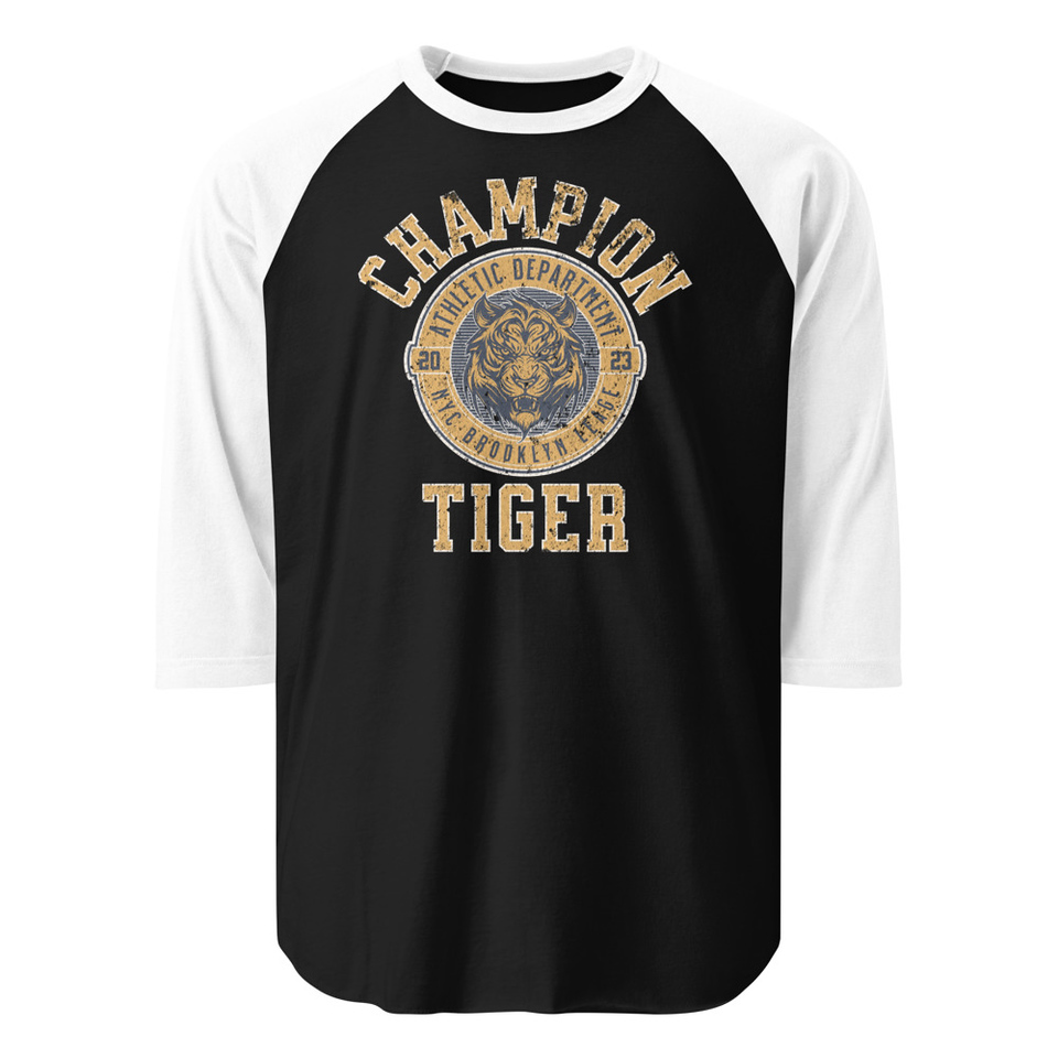 CHAMPION TIGER NYC Unisex 3/4 Sleeve Raglan Shirt