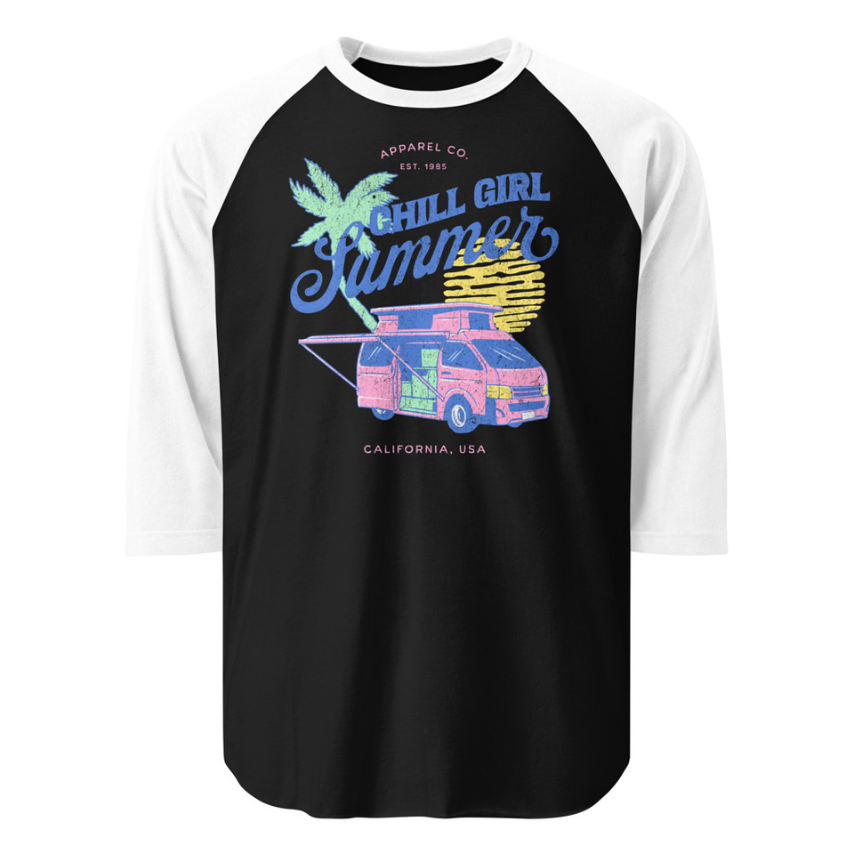 Chill Girl Summer Unisex 3/4 Sleeve Raglan Shirt