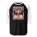 Christmas Shall Not Pass - Flaming Wizard Unisex 3/4 Sleeve Raglan Shirt