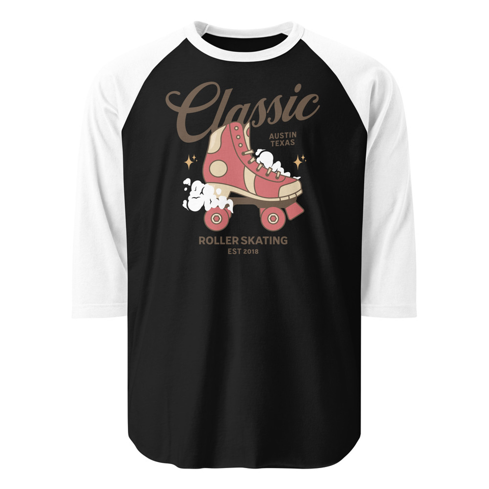 Classic Roller Skating - Sports Apparel Unisex 3/4 Sleeve Raglan Shirt