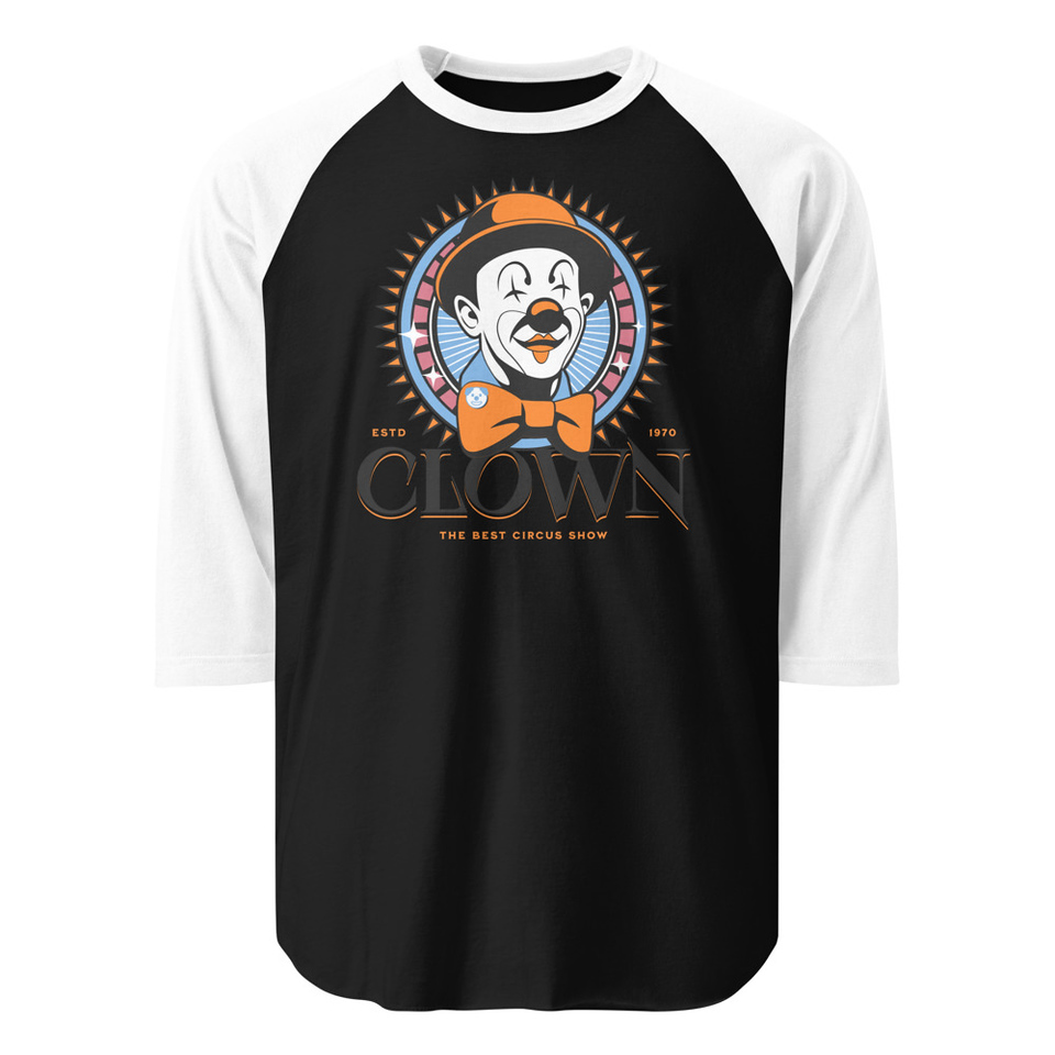 CLOWN LOGO Unisex 3/4 Sleeve Raglan Shirt