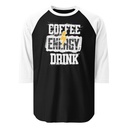 Coffee Energy Drink - Grunge Bolt Unisex 3/4 Sleeve Raglan Shirt