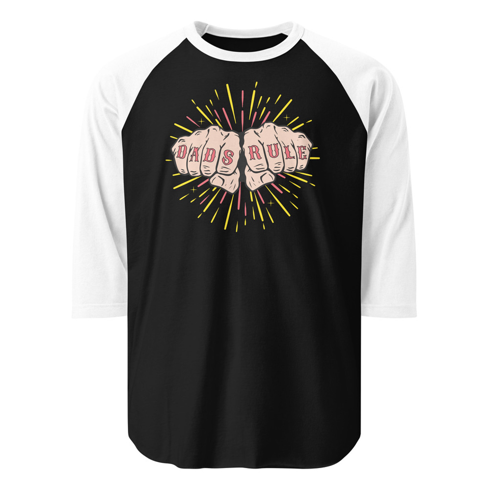 Dads Rule Unisex 3/4 Sleeve Raglan Shirt