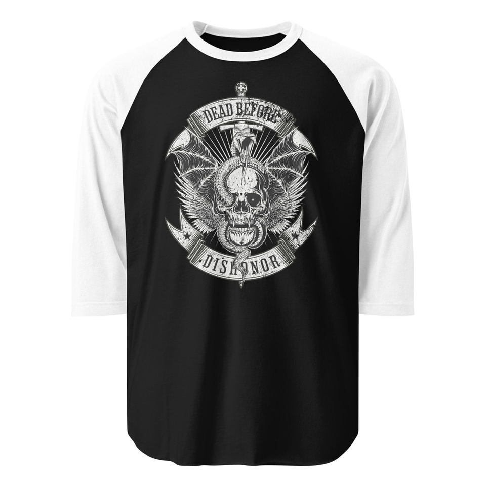 DEAD BEFORE DISHONOR Unisex 3/4 Sleeve Raglan Shirt