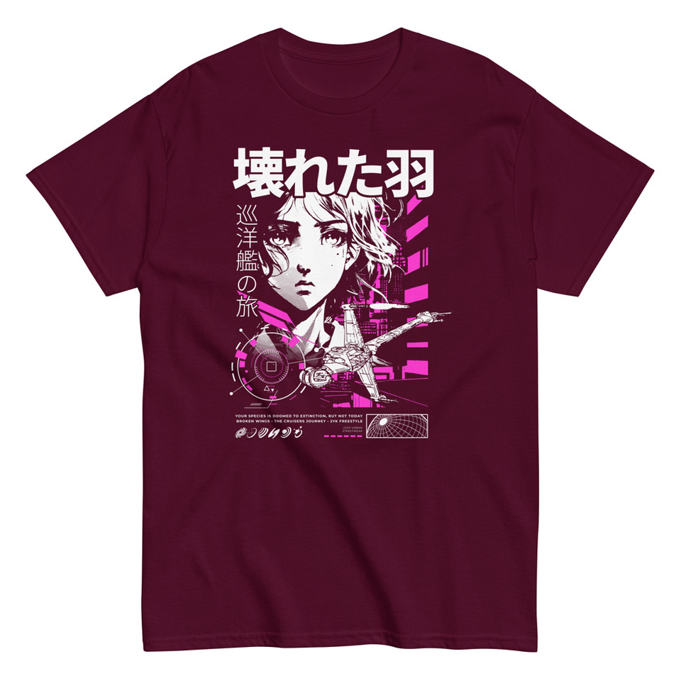 Anime Broken Wings - Neon Japanese Style Unisex Classic Tee
