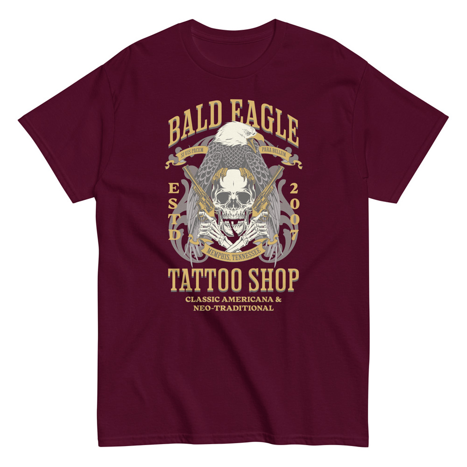 Bald Eagle Tattoo Shop - Skeleton Unisex Classic Tee