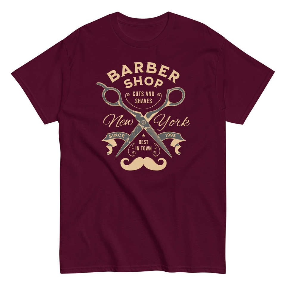 Barber Shop Cuts & Shaves - Scissor Unisex Classic Tee