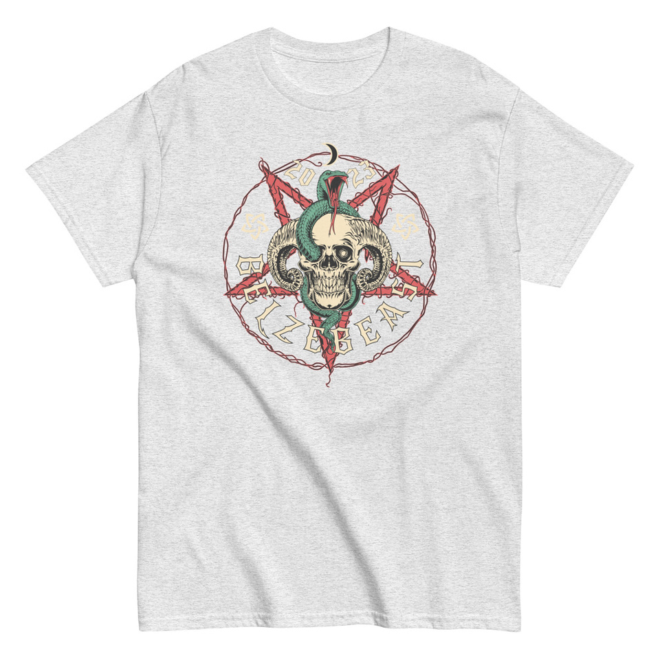 Belzebeast Pentagram - Halloween Skull with Snake Unisex Classic Tee