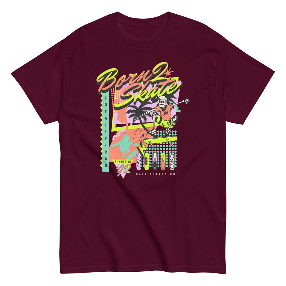 Born 2 Skate - Retro Skeleton Unisex Classic Tee
