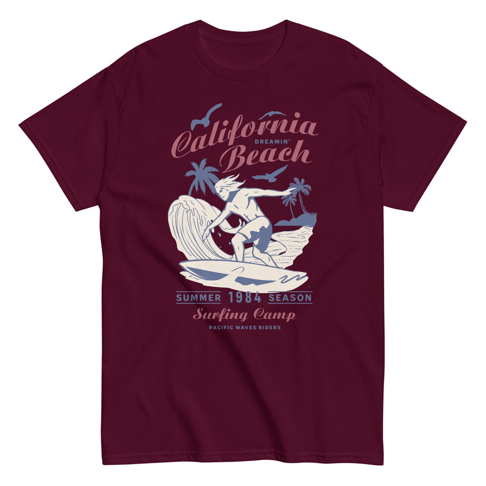 California Beach Surfing Unisex Classic Tee