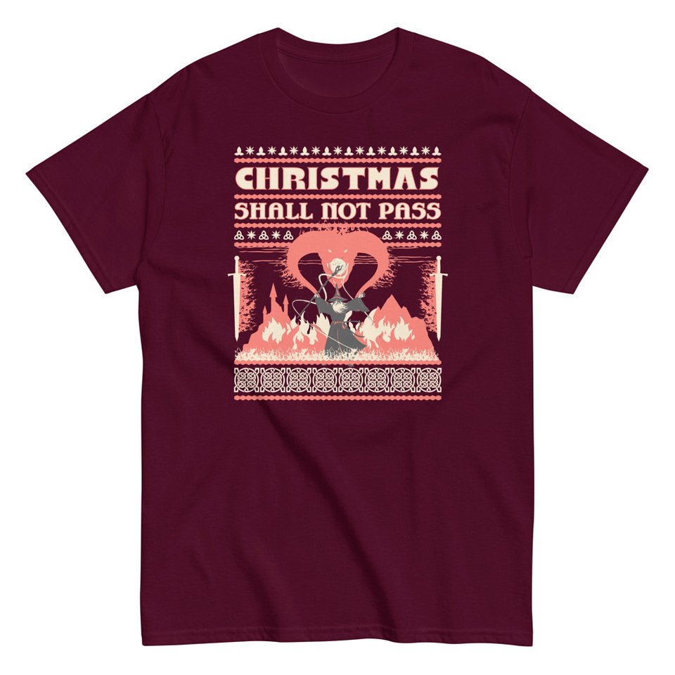 Christmas Shall Not Pass - Flaming Wizard Unisex Classic Tee