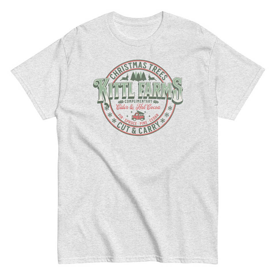 Christmas Tree Farm - Vintage Holiday Badge Unisex Classic Tee