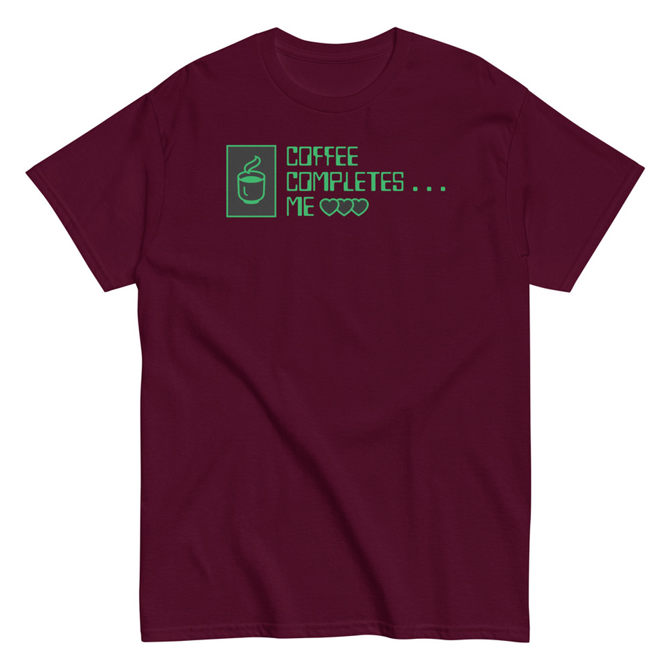 Coffee Completes Me - Neon Heart Unisex Classic Tee