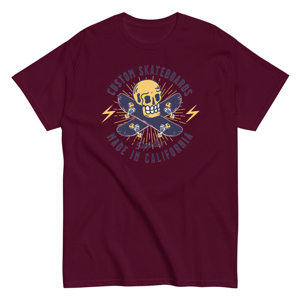 Custom Skateboards - Skull Unisex Classic Tee