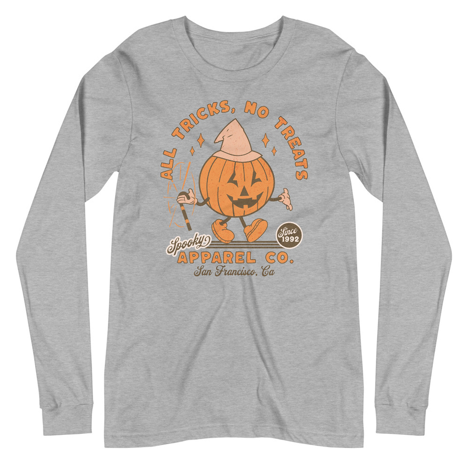 All Tricks No Treats - Pumpkin Mascot Unisex Long Sleeve Tee