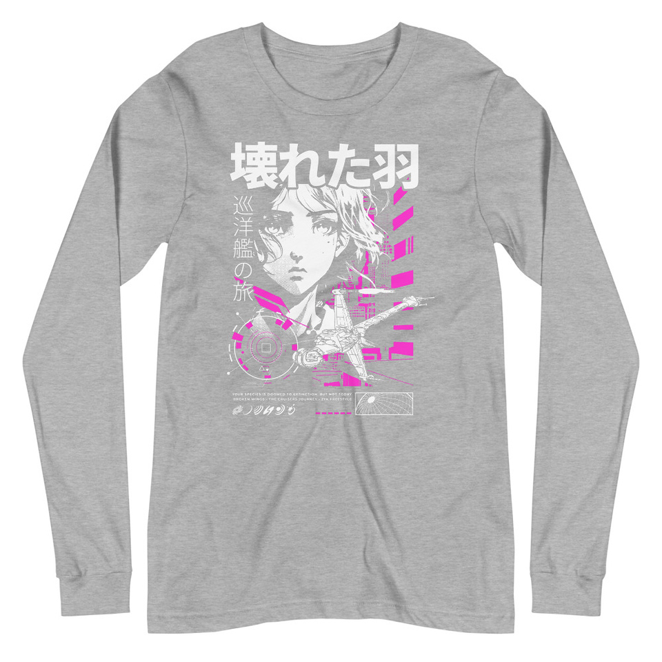 Anime Broken Wings - Neon Japanese Style Unisex Long Sleeve Tee