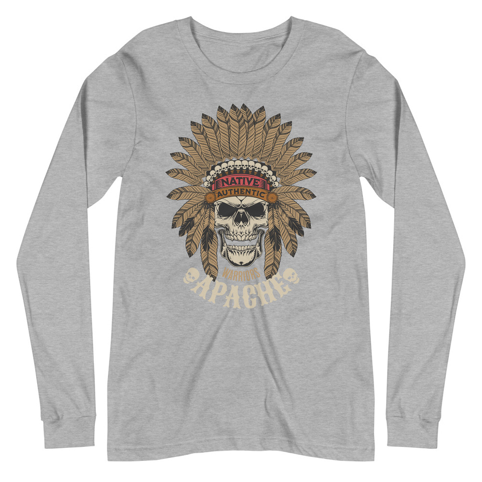 Apache Warriors - Indian Skull Unisex Long Sleeve Tee