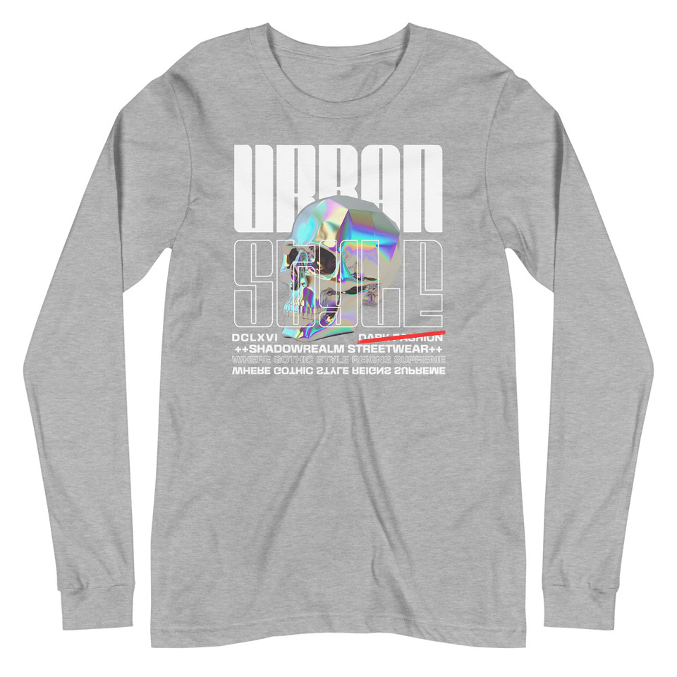 Black 3D Skull Unisex Long Sleeve Tee