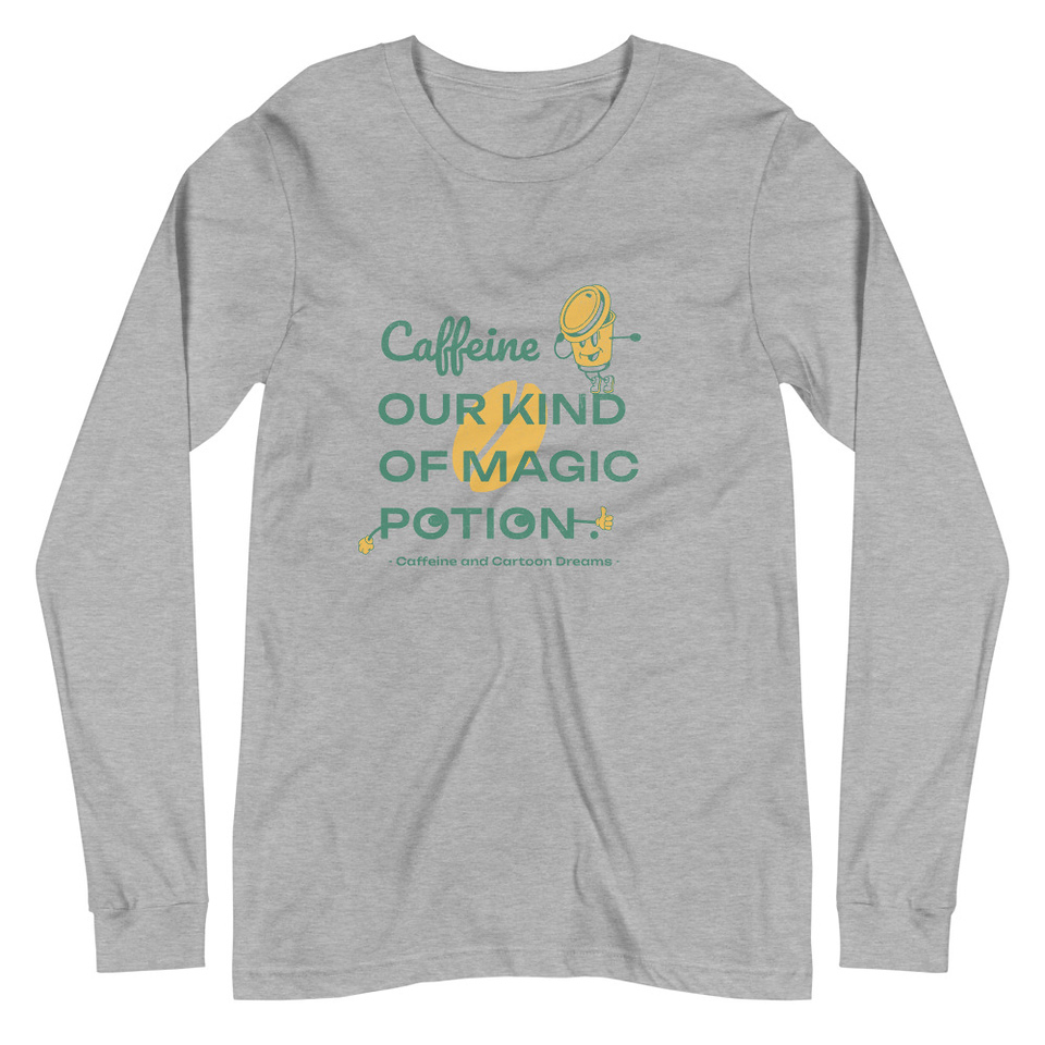 Caffeine Cartoon Unisex Long Sleeve Tee