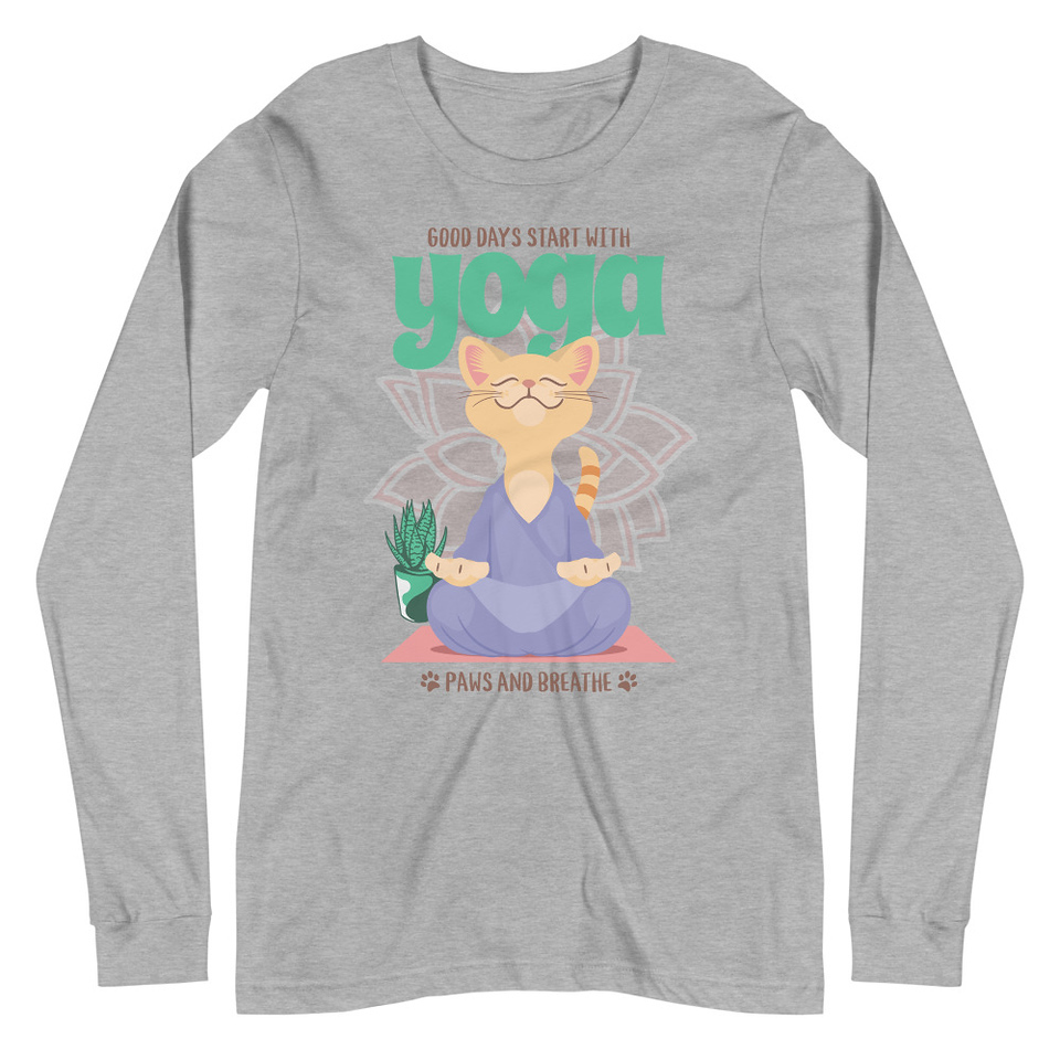 Cat Yoga - Cute Meditation Unisex Long Sleeve Tee