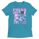 'Press Pause' Anime Gaming Unisex Tri-Blend T-Shirt