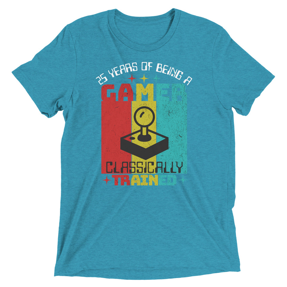 25 Years of Being A Gamer Unisex Tri-Blend T-Shirt