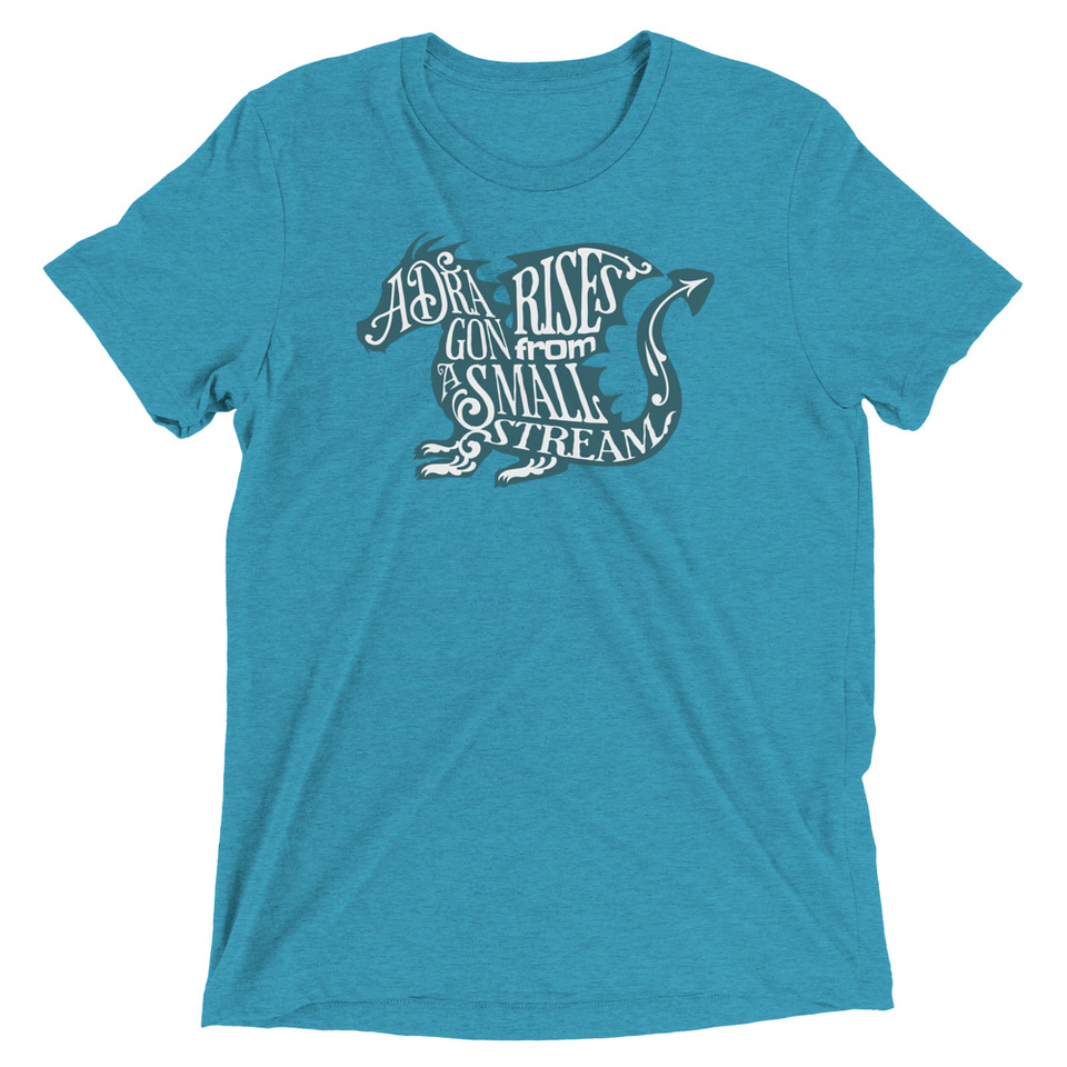 A Dragon Rises - Typographic Lettering Unisex Tri-Blend T-Shirt