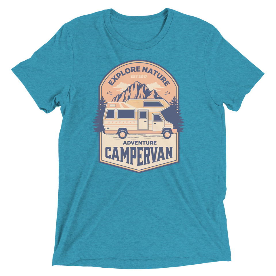 Adventure Campervan - Outdoor Unisex Tri-Blend T-Shirt